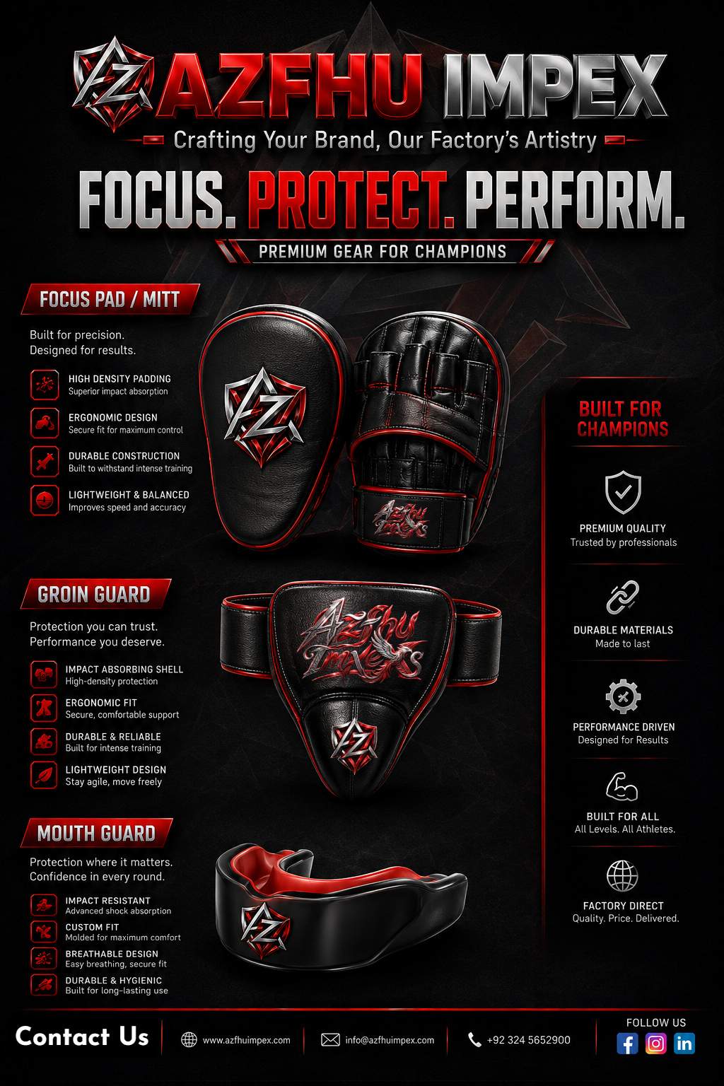 Focus & Mitt Pads, Groin & Mouth Guards
